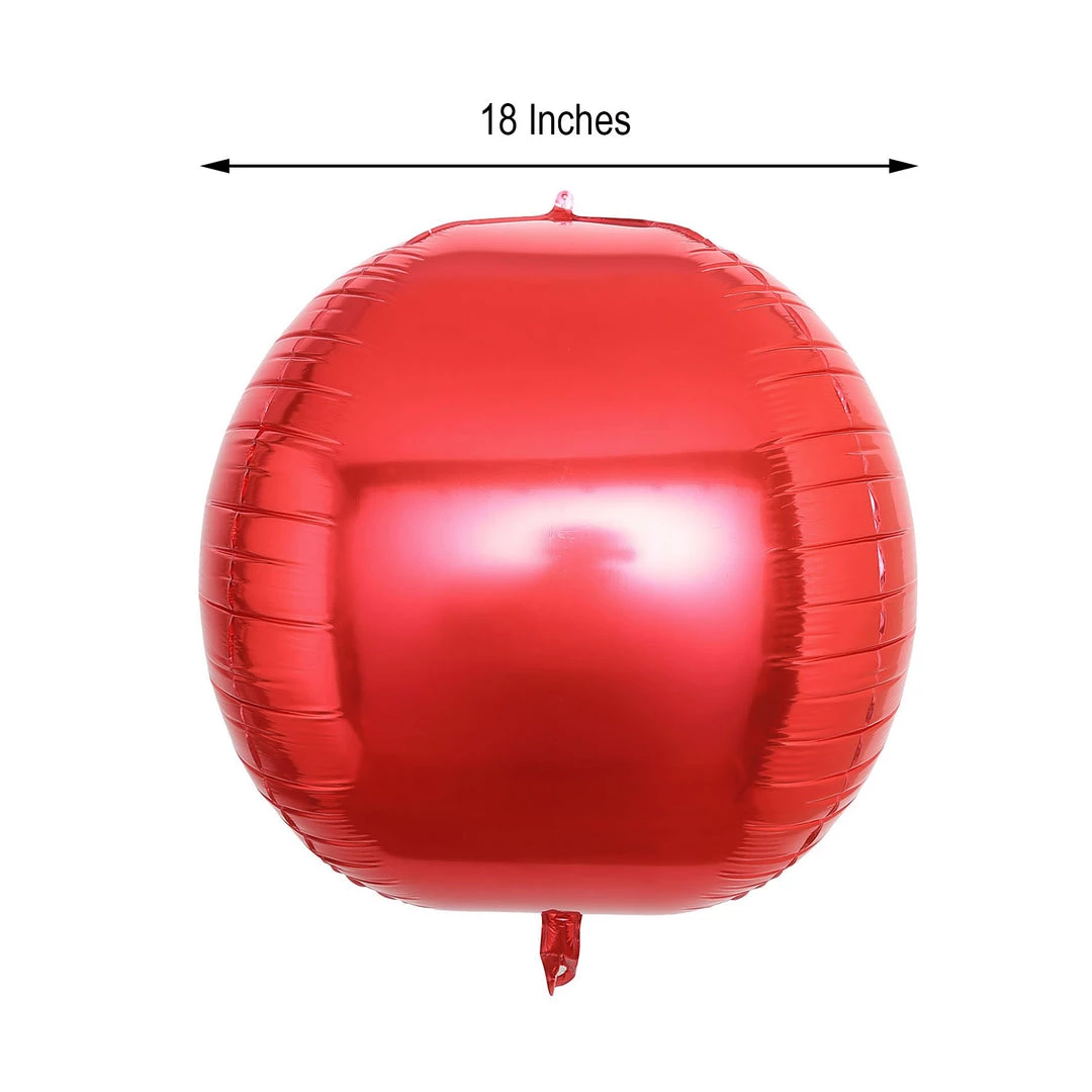 HIER_3213 2 Pack | 18" 4D Metallic Red Sphere Mylar Foil Helium Or Air Balloons Big Event Backdrops & Décor 3 HIER_3213 2 Pack | 18" 4D Metallic Red Sphere Mylar Foil Helium Or Air Balloons Big Event Backdrops & Décor