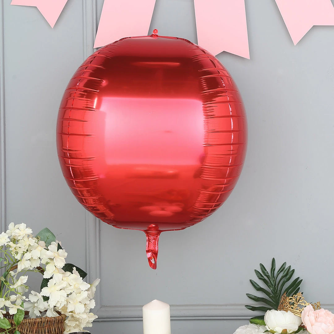 HIER_3213 2 Pack | 18" 4D Metallic Red Sphere Mylar Foil Helium Or Air Balloons Big Event Backdrops & Décor 1 HIER_3213 2 Pack | 18" 4D Metallic Red Sphere Mylar Foil Helium Or Air Balloons Big Event Backdrops & Décor