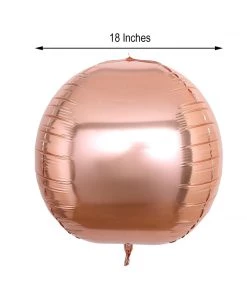 HIER_3213 2 Pack | 18" 4D Rose Gold Sphere Mylar Foil Helium Or Air Balloons Big Event Backdrops & Décor 17 HIER_3213 2 Pack | 18