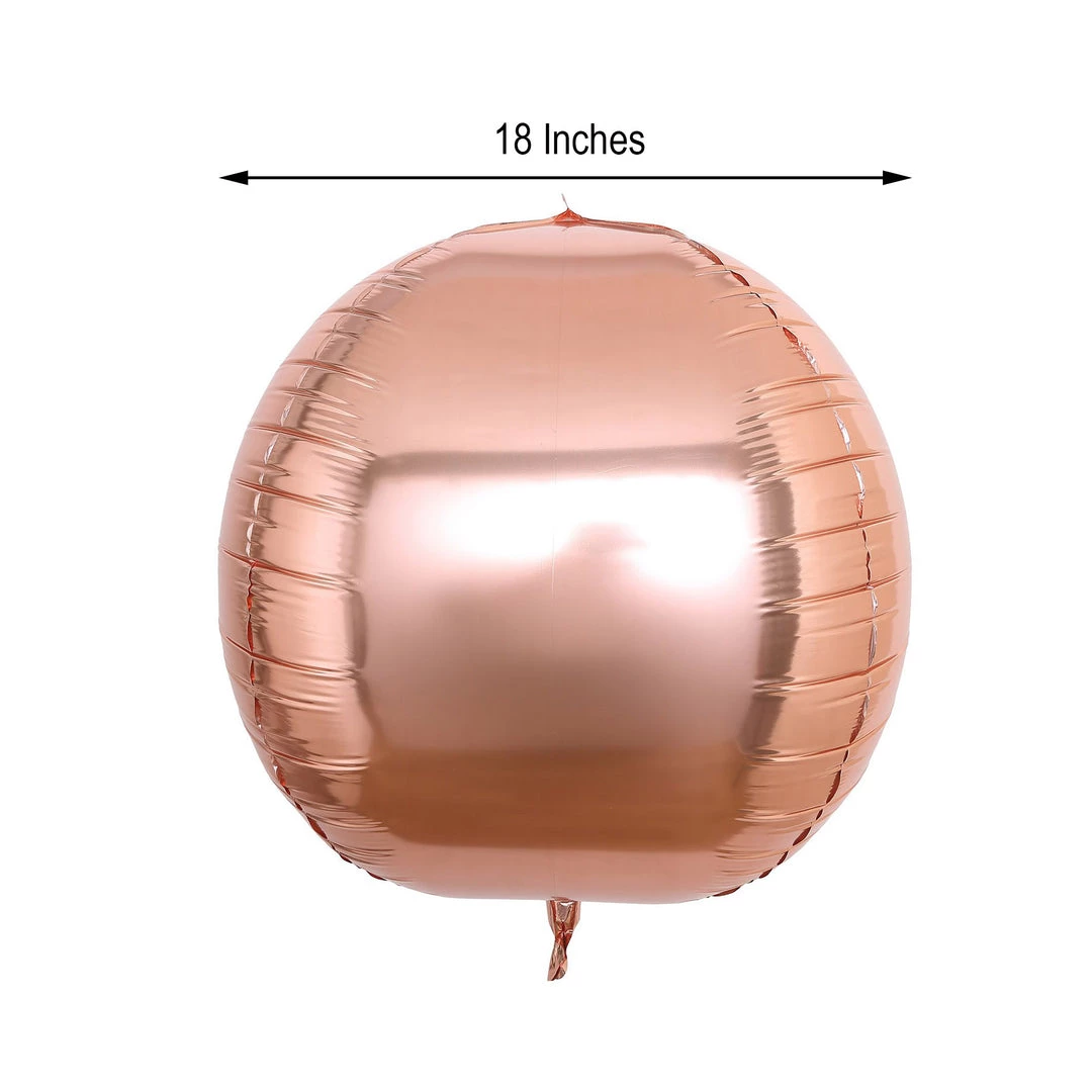 HIER_3213 2 Pack | 18" 4D Rose Gold Sphere Mylar Foil Helium Or Air Balloons Big Event Backdrops & Décor 3 HIER_3213 2 Pack | 18" 4D Rose Gold Sphere Mylar Foil Helium Or Air Balloons Big Event Backdrops & Décor