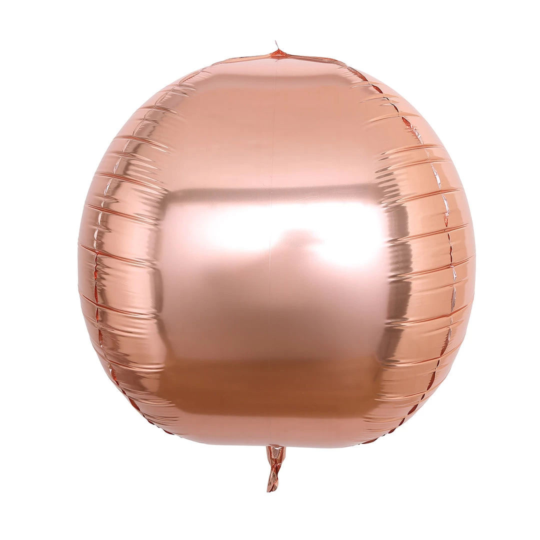 HIER_3213 2 Pack | 18" 4D Rose Gold Sphere Mylar Foil Helium Or Air Balloons Big Event Backdrops & Décor 15 HIER_3213 2 Pack | 18" 4D Rose Gold Sphere Mylar Foil Helium Or Air Balloons Big Event Backdrops & Décor