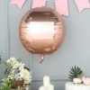 HIER_3213 2 Pack | 18" 4D Rose Gold Sphere Mylar Foil Helium Or Air Balloons Big Event Backdrops & Décor