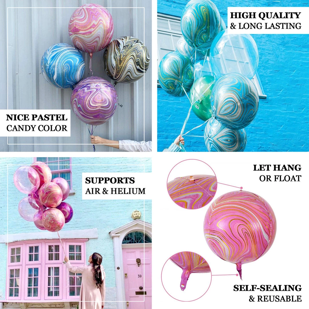 HIER_3213 Party Balloons & Accessories 3 Pack | 13" 4D Green/Gold Marble Sphere Foil Helium Or Air Balloons 4 HIER_3213 Party Balloons & Accessories 3 Pack | 13" 4D Green/Gold Marble Sphere Foil Helium Or Air Balloons