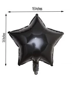 HIER_3213 Big Event Backdrops & Décor 2 Pack | 16" 4D Shiny Black Star Mylar Foil Helium Or Air Balloons 19 HIER_3213 Big Event Backdrops & Décor 2 Pack | 16