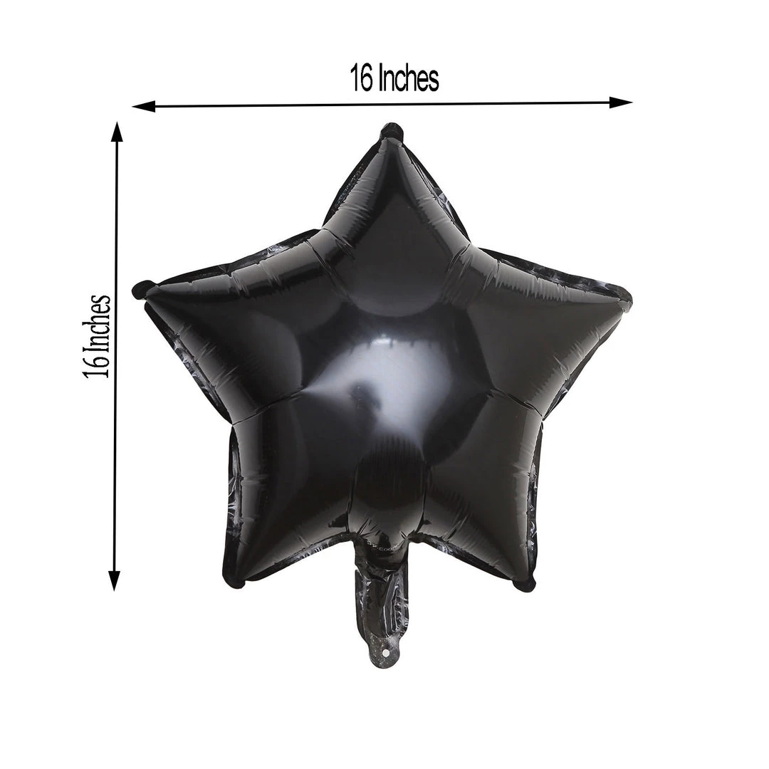 HIER_3213 Big Event Backdrops & Décor 2 Pack | 16" 4D Shiny Black Star Mylar Foil Helium Or Air Balloons 3 HIER_3213 Big Event Backdrops & Décor 2 Pack | 16" 4D Shiny Black Star Mylar Foil Helium Or Air Balloons
