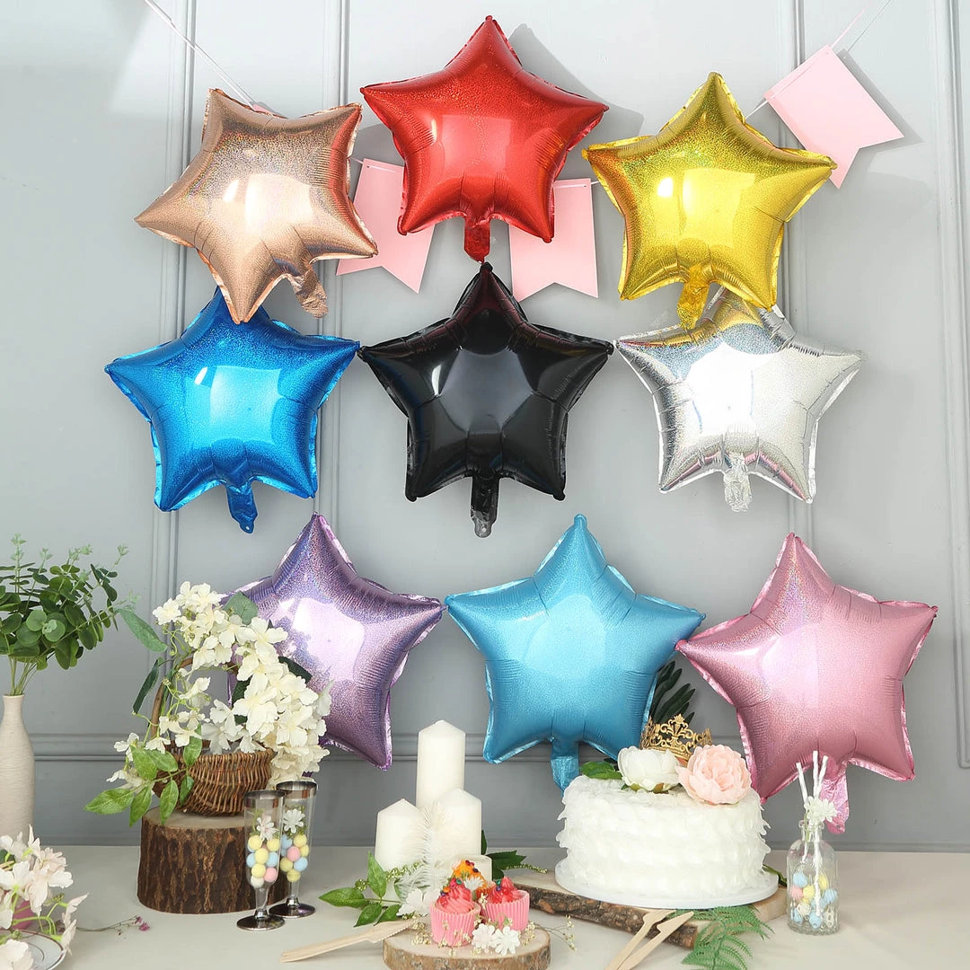 HIER_3200 2 Pack | 16" 4D Rose Gold Star Mylar Foil Helium Or Air Balloons 8 HIER_3200 2 Pack | 16" 4D Rose Gold Star Mylar Foil Helium Or Air Balloons