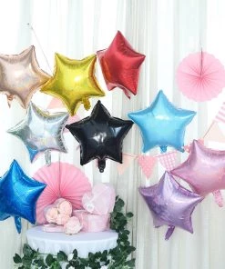HIER_3200 2 Pack | 16" 4D Rose Gold Star Mylar Foil Helium Or Air Balloons 24 HIER_3200 2 Pack | 16