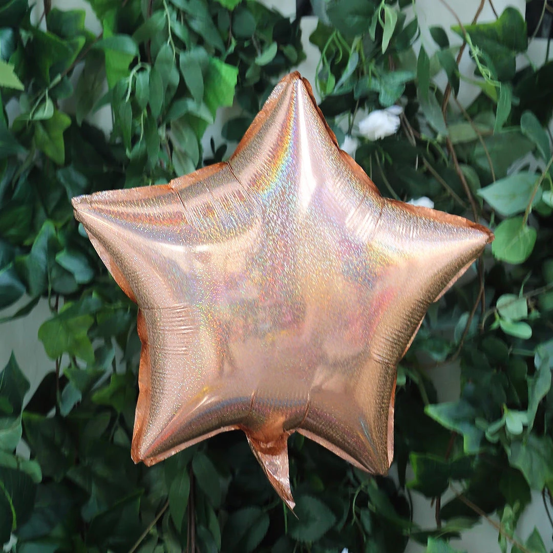 HIER_3200 2 Pack | 16" 4D Rose Gold Star Mylar Foil Helium Or Air Balloons 2 HIER_3200 2 Pack | 16" 4D Rose Gold Star Mylar Foil Helium Or Air Balloons