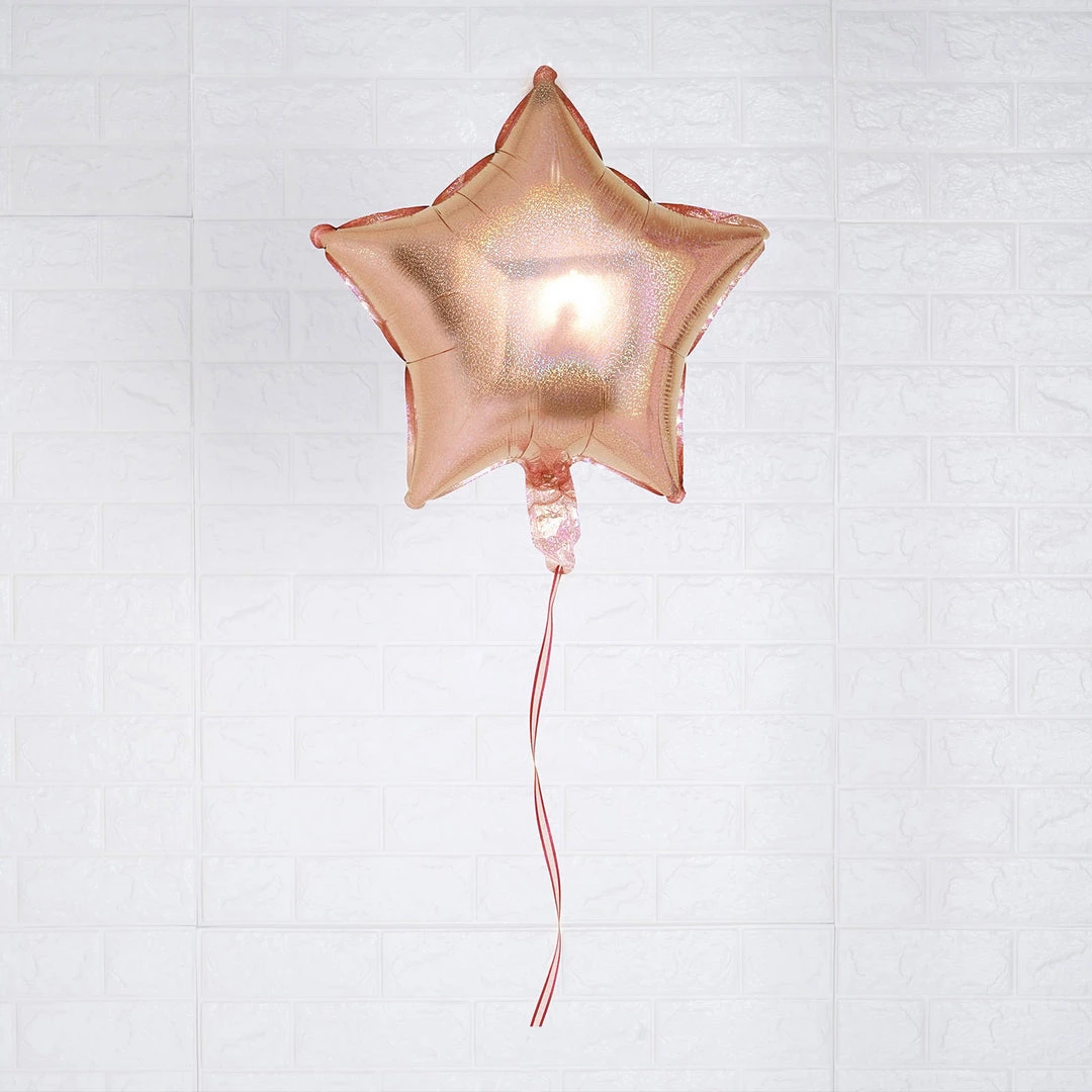 HIER_3200 2 Pack | 16" 4D Rose Gold Star Mylar Foil Helium Or Air Balloons 6 HIER_3200 2 Pack | 16" 4D Rose Gold Star Mylar Foil Helium Or Air Balloons