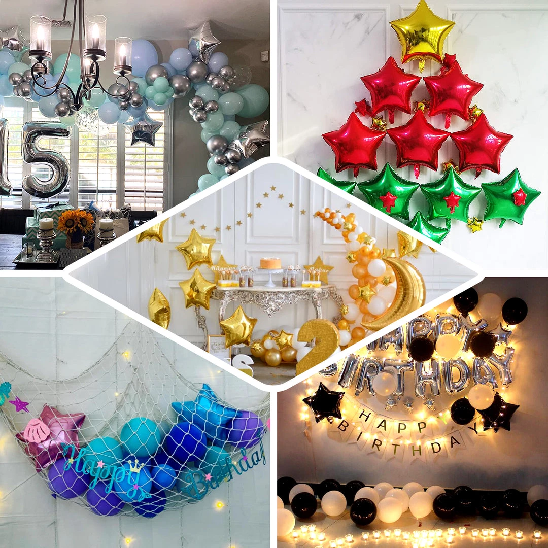 HIER_3213 Big Event Backdrops & Décor 2 Pack | 16" 4D Shiny Silver Star Mylar Foil Helium Or Air Balloons 5 HIER_3213 Big Event Backdrops & Décor 2 Pack | 16" 4D Shiny Silver Star Mylar Foil Helium Or Air Balloons