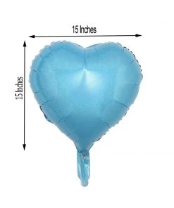 HIER_3200 Big Event Backdrops & Décor 2 Pack | 15" 4D Metallic Blue Heart Mylar Foil Helium Or Air Balloons 14 HIER_3200 Big Event Backdrops & Décor 2 Pack | 15