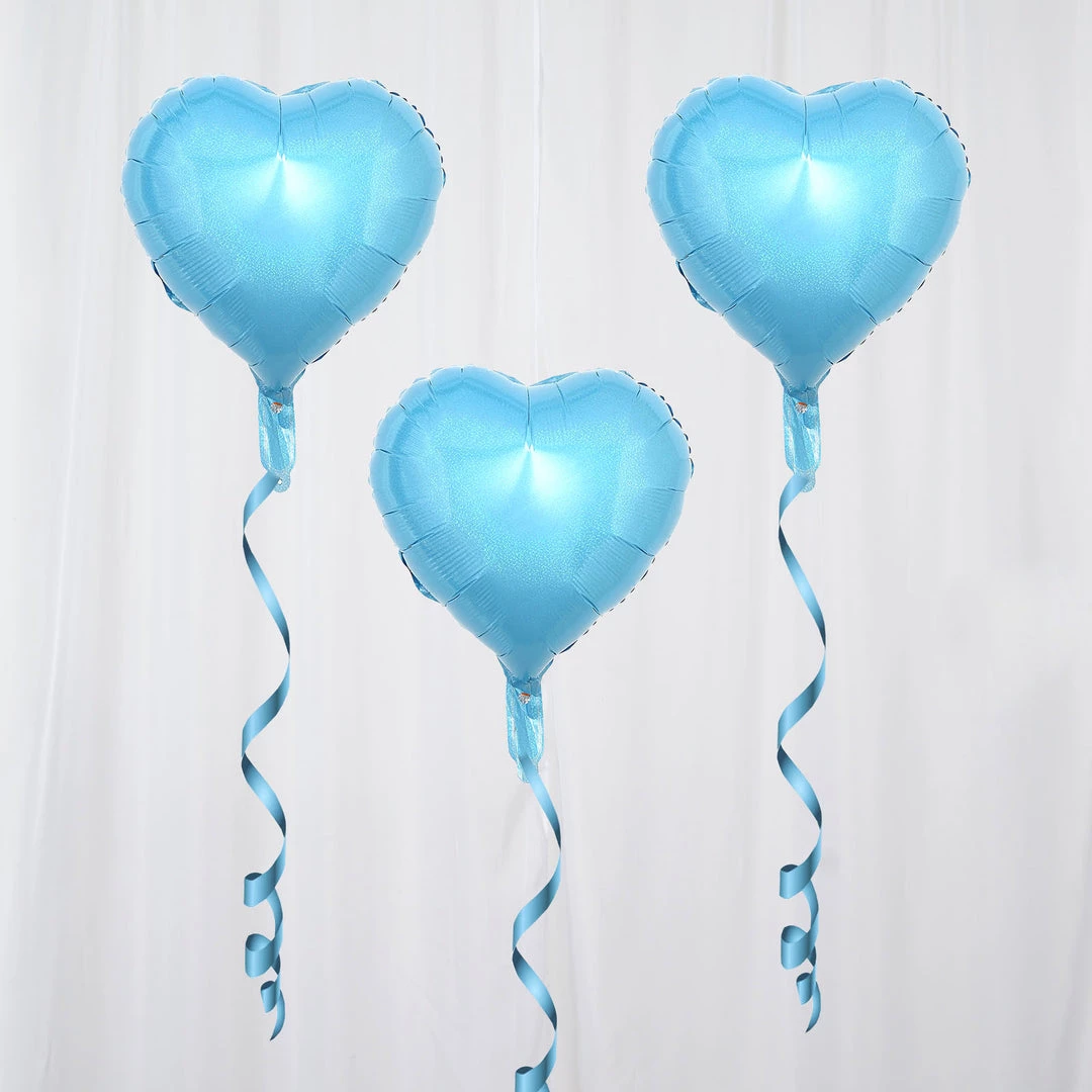 HIER_3200 Big Event Backdrops & Décor 2 Pack | 15" 4D Metallic Blue Heart Mylar Foil Helium Or Air Balloons 6 HIER_3200 Big Event Backdrops & Décor 2 Pack | 15" 4D Metallic Blue Heart Mylar Foil Helium Or Air Balloons