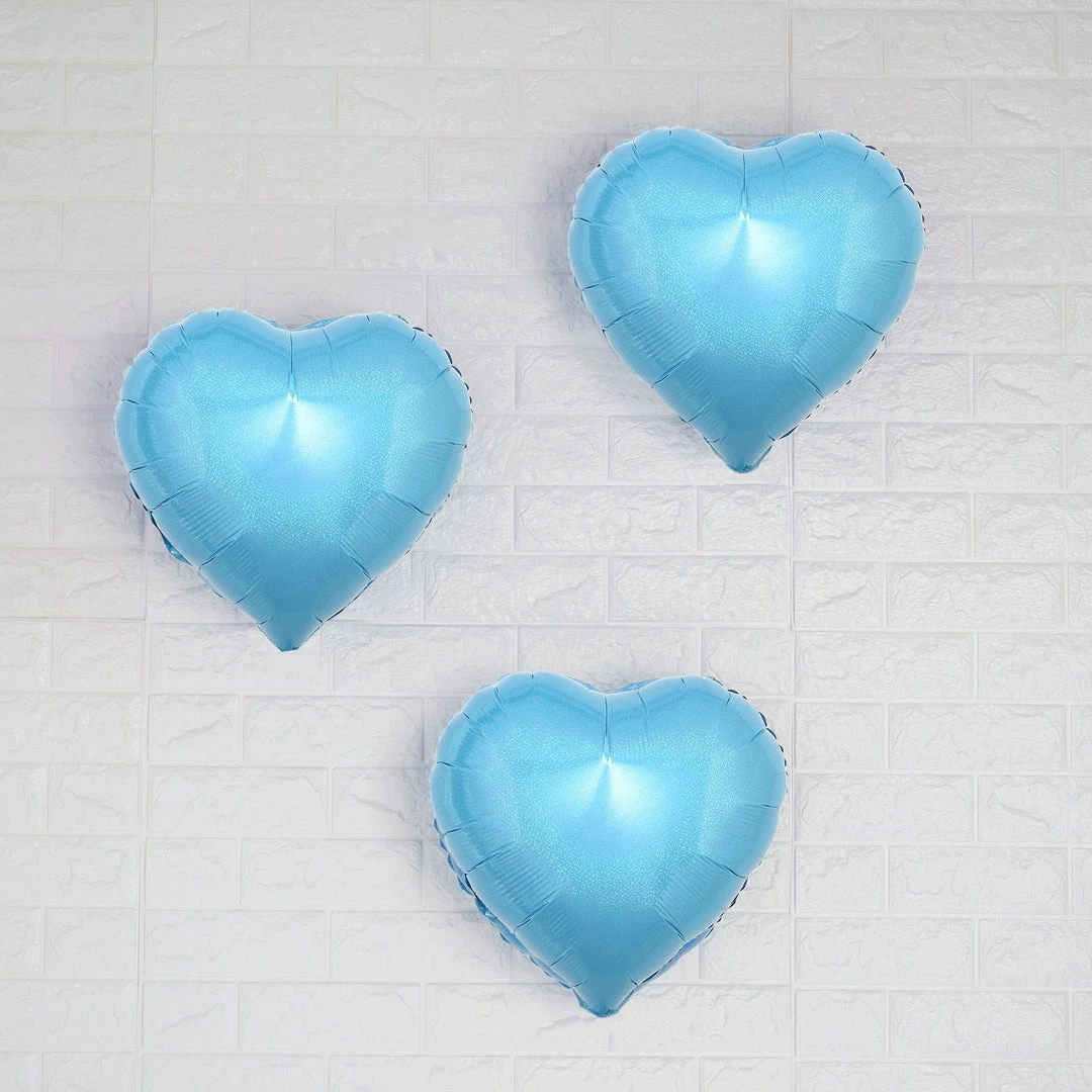 HIER_3200 Big Event Backdrops & Décor 2 Pack | 15" 4D Metallic Blue Heart Mylar Foil Helium Or Air Balloons 1 HIER_3200 Big Event Backdrops & Décor 2 Pack | 15" 4D Metallic Blue Heart Mylar Foil Helium Or Air Balloons