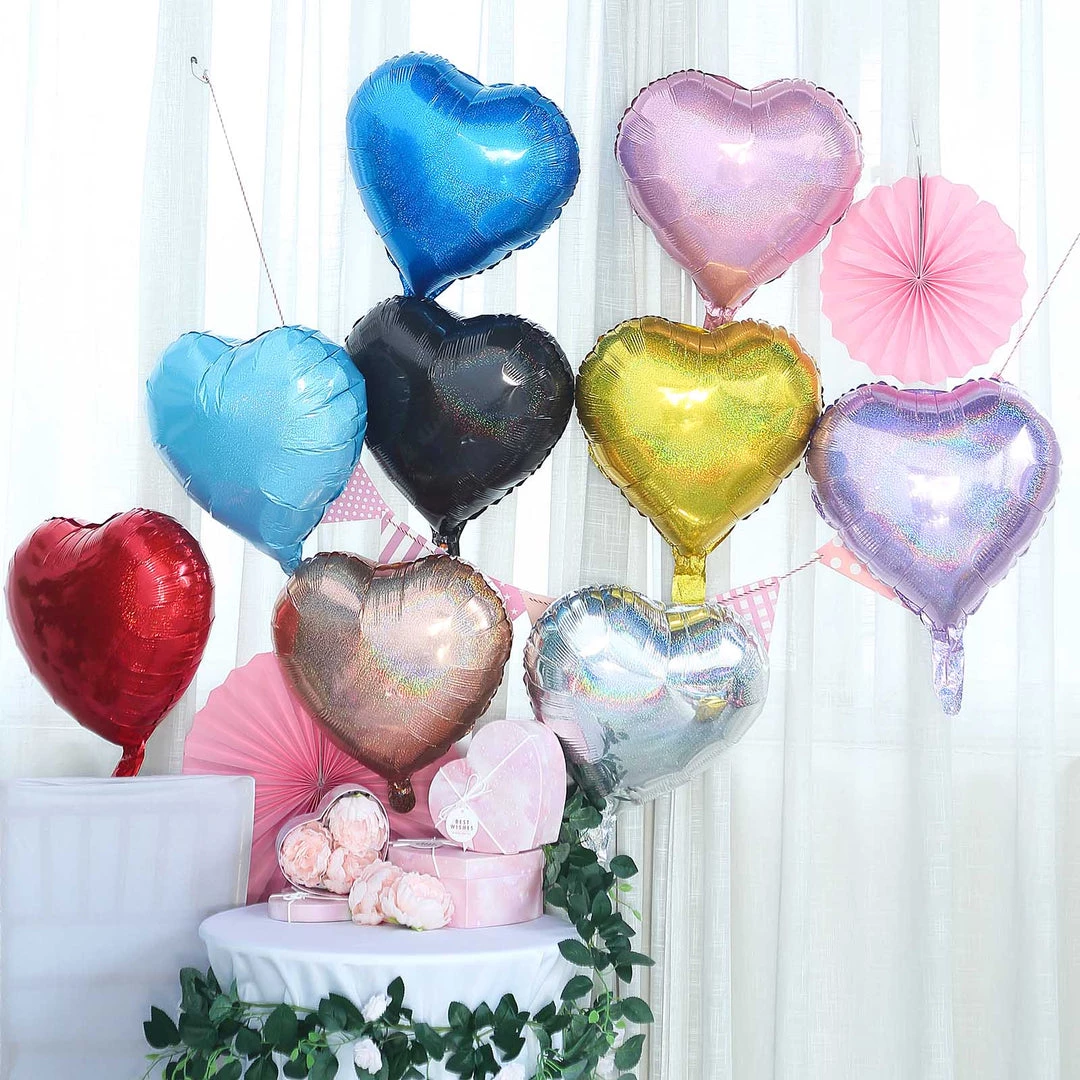 HIER_3213 Big Event Backdrops & Décor 2 Pack | 15" 4D Metallic Gold Heart Mylar Foil Helium Or Air Balloons 7 HIER_3213 Big Event Backdrops & Décor 2 Pack | 15" 4D Metallic Gold Heart Mylar Foil Helium Or Air Balloons