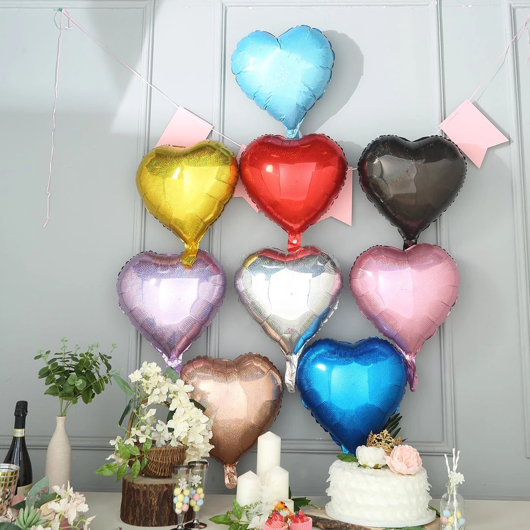 HIER_3200 Big Event Backdrops & Décor 2 Pack | 15" 4D Metallic Blue Heart Mylar Foil Helium Or Air Balloons 8 HIER_3200 Big Event Backdrops & Décor 2 Pack | 15" 4D Metallic Blue Heart Mylar Foil Helium Or Air Balloons