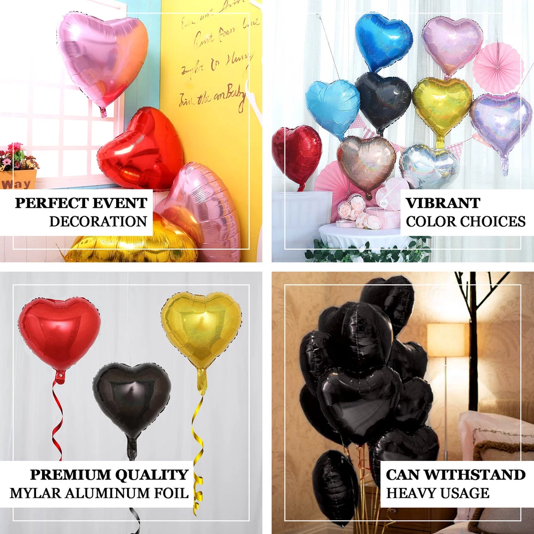 HIER_3213 Big Event Backdrops & Décor 2 Pack | 15" 4D Shiny Silver Heart Mylar Foil Helium Or Air Balloons 4 HIER_3213 Big Event Backdrops & Décor 2 Pack | 15" 4D Shiny Silver Heart Mylar Foil Helium Or Air Balloons