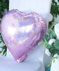 HIER_3213 Big Event Backdrops & Décor 2 Pack | 15" 4D Lavender Heart Mylar Foil Helium Or Air Balloons