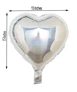HIER_3213 Big Event Backdrops & Décor 2 Pack | 15" 4D Shiny Silver Heart Mylar Foil Helium Or Air Balloons 14 HIER_3213 Big Event Backdrops & Décor 2 Pack | 15