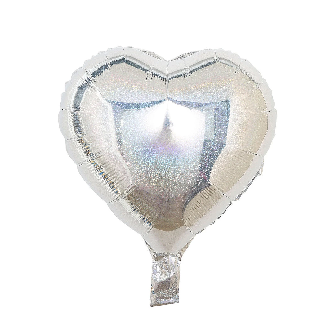 HIER_3213 Big Event Backdrops & Décor 2 Pack | 15" 4D Shiny Silver Heart Mylar Foil Helium Or Air Balloons 11 HIER_3213 Big Event Backdrops & Décor 2 Pack | 15" 4D Shiny Silver Heart Mylar Foil Helium Or Air Balloons