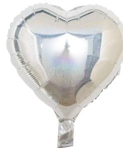 HIER_3213 Big Event Backdrops & Décor 2 Pack | 15" 4D Shiny Silver Heart Mylar Foil Helium Or Air Balloons 23 HIER_3213 Big Event Backdrops & Décor 2 Pack | 15