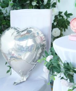 HIER_3213 Big Event Backdrops & Décor 2 Pack | 15" 4D Shiny Silver Heart Mylar Foil Helium Or Air Balloons 13 HIER_3213 Big Event Backdrops & Décor 2 Pack | 15