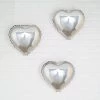 HIER_3213 Big Event Backdrops & Décor 2 Pack | 15" 4D Shiny Silver Heart Mylar Foil Helium Or Air Balloons
