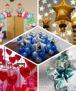 HIER_3213 Big Event Backdrops & Décor 2 Pack | 16" 4D Shiny Silver Star Mylar Foil Helium Or Air Balloons 31 HIER_3213 Big Event Backdrops & Décor 2 Pack | 16