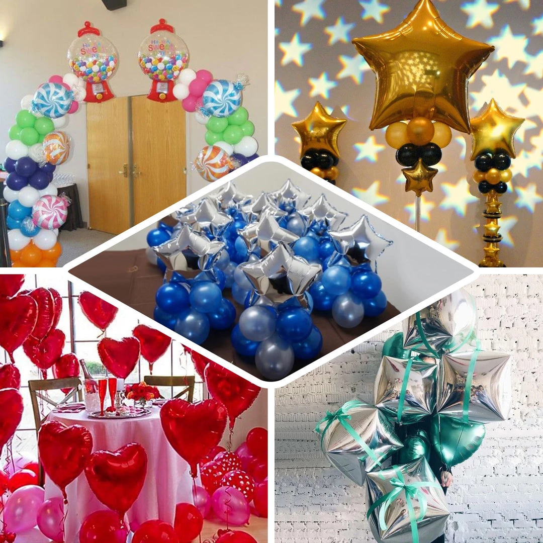 HIER_3213 Big Event Backdrops & Décor 2 Pack | 16" 4D Shiny Silver Star Mylar Foil Helium Or Air Balloons 14 HIER_3213 Big Event Backdrops & Décor 2 Pack | 16" 4D Shiny Silver Star Mylar Foil Helium Or Air Balloons