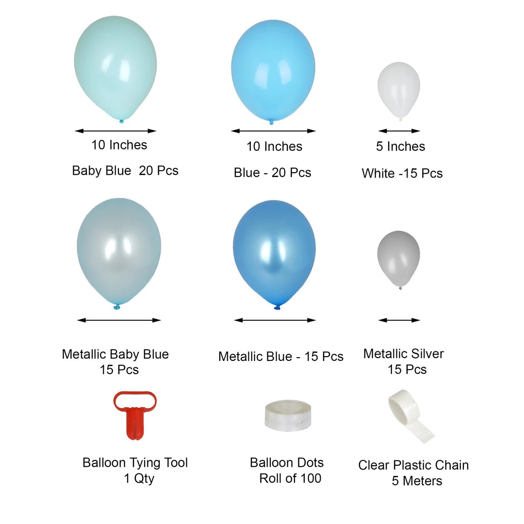 HIER_3230 100 Pack | Blue, Silver & White DIY Balloon Garland Arch Party Kit 3 HIER_3230 100 Pack | Blue, Silver & White DIY Balloon Garland Arch Party Kit