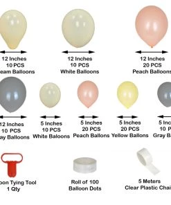 HIER_3220 110 Pack | Cream, Gray & Peach DIY Balloon Garland Arch Party Kit Big Event Backdrops & Décor 9 HIER_3220 110 Pack | Cream, Gray & Peach DIY Balloon Garland Arch Party Kit Big Event Backdrops & Décor