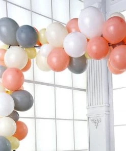HIER_3220 110 Pack | Cream, Gray & Peach DIY Balloon Garland Arch Party Kit Big Event Backdrops & Décor
