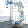HIER_3220 Big Event Backdrops & Décor 120 Pack | Clear, Blue & Silver DIY Balloon Garland Arch Party Kit