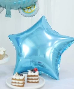 HIER_3230 Party Balloons & Accessories Set Of 5 | Blue/White Boy Baby Shower Mylar Foil Balloon Set, Star, Round And Baby Carriage Balloon Bouquet With Ribbon, Gender Reveal Party Decorations 16 HIER_3230 Party Balloons & Accessories Set Of 5 | Blue/White Boy Baby Shower Mylar Foil Balloon Set, Star, Round And Baby Carriage Balloon Bouquet With Ribbon, Gender Reveal Party Decorations