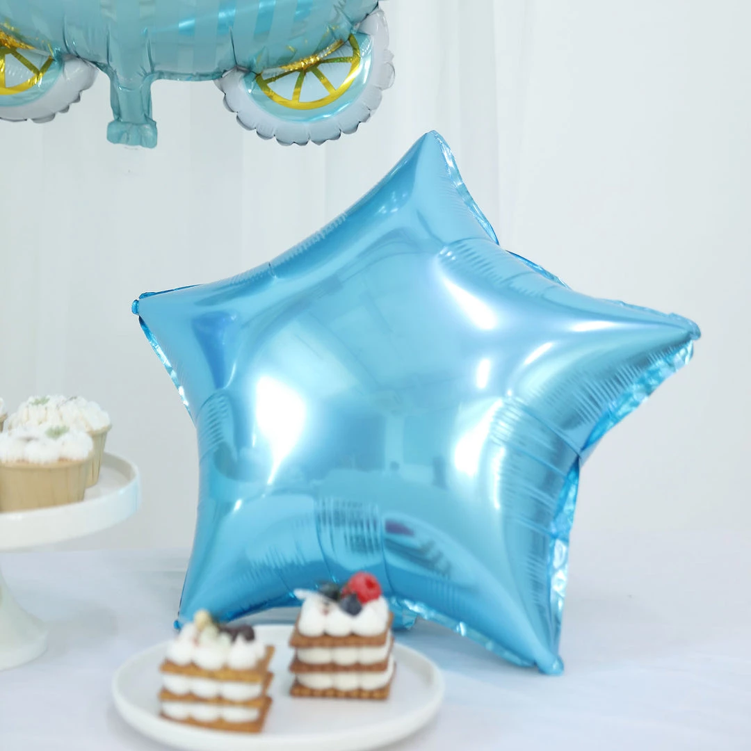 HIER_3230 Party Balloons & Accessories Set Of 5 | Blue/White Boy Baby Shower Mylar Foil Balloon Set, Star, Round And Baby Carriage Balloon Bouquet With Ribbon, Gender Reveal Party Decorations 8 HIER_3230 Party Balloons & Accessories Set Of 5 | Blue/White Boy Baby Shower Mylar Foil Balloon Set, Star, Round And Baby Carriage Balloon Bouquet With Ribbon, Gender Reveal Party Decorations