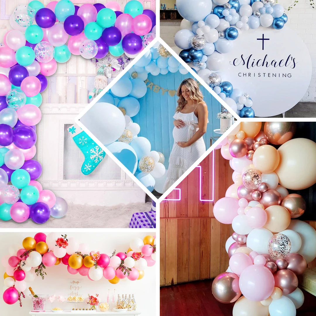 HIER_3230 100 Pack | Blue, Silver & White DIY Balloon Garland Arch Party Kit 5 HIER_3230 100 Pack | Blue, Silver & White DIY Balloon Garland Arch Party Kit