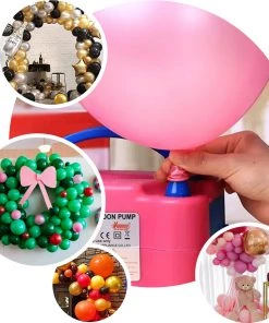 HIER_3230 Big Event Backdrops & Décor 600W Hot Pink Dual Nozzle Electric Balloon Pump Balloon Air Inflator 16 HIER_3230 Big Event Backdrops & Décor 600W Hot Pink Dual Nozzle Electric Balloon Pump Balloon Air Inflator