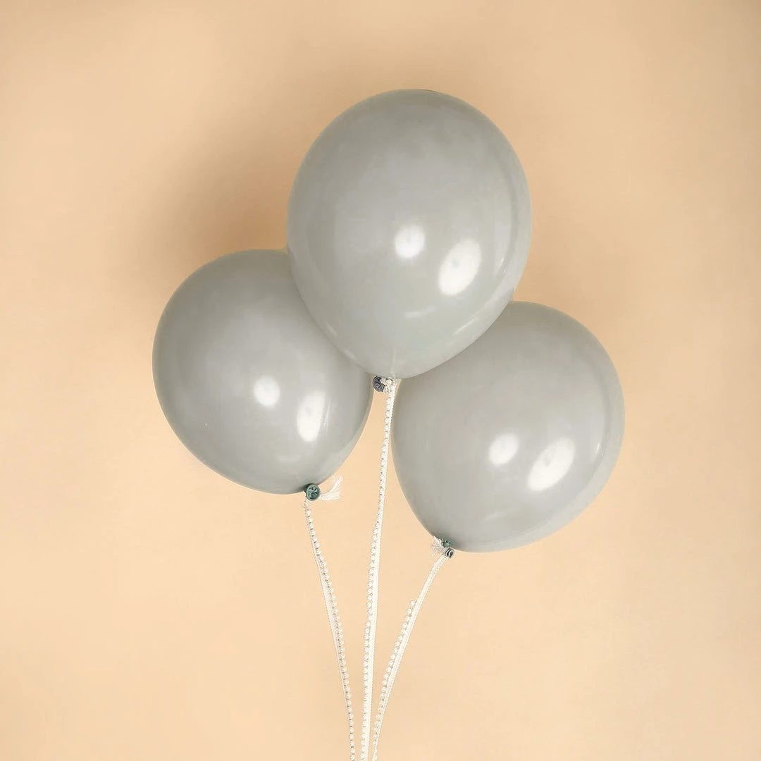 HIER_3220 Tabletop Decor 25 Pack | 12" Matte Pastel Silver Gray Helium/Air Latex Party Balloons 8 HIER_3220 Tabletop Decor 25 Pack | 12" Matte Pastel Silver Gray Helium/Air Latex Party Balloons