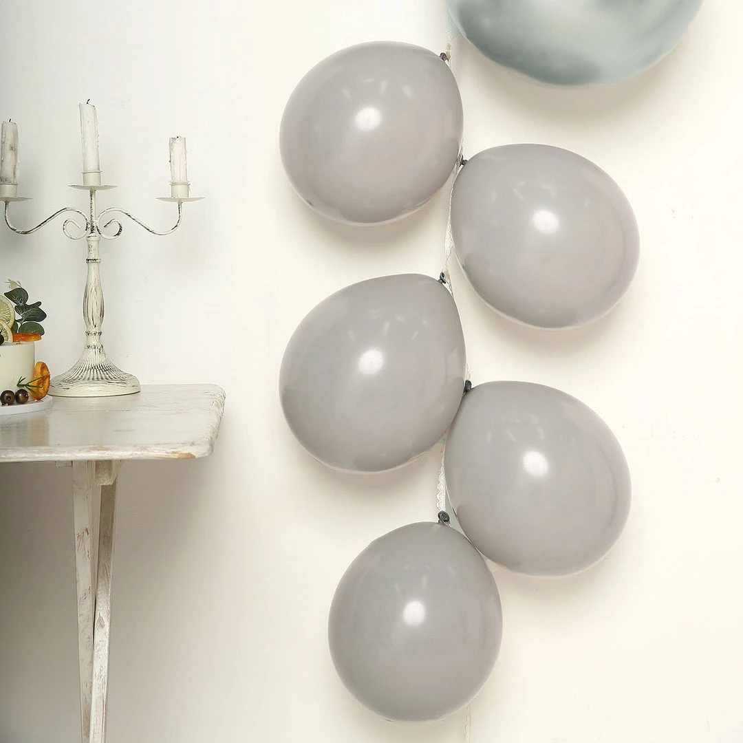HIER_3220 Tabletop Decor 25 Pack | 12" Matte Pastel Silver Gray Helium/Air Latex Party Balloons 9 HIER_3220 Tabletop Decor 25 Pack | 12" Matte Pastel Silver Gray Helium/Air Latex Party Balloons