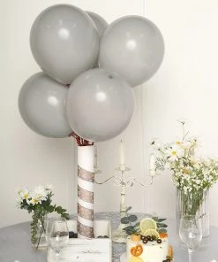 HIER_3220 Tabletop Decor 25 Pack | 12" Matte Pastel Silver Gray Helium/Air Latex Party Balloons 18 HIER_3220 Tabletop Decor 25 Pack | 12