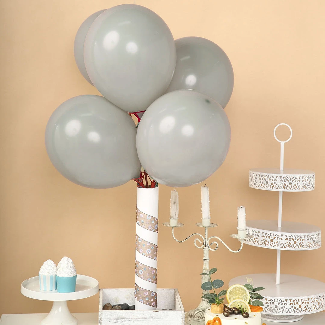 HIER_3220 Tabletop Decor 25 Pack | 12" Matte Pastel Silver Gray Helium/Air Latex Party Balloons 1 HIER_3220 Tabletop Decor 25 Pack | 12" Matte Pastel Silver Gray Helium/Air Latex Party Balloons