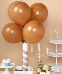 HIER_3220 25 Pack | 12" Matte Pastel Caramel Helium Or Air Latex Party Balloons Tabletop Decor