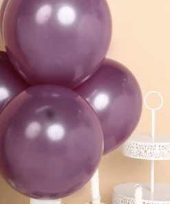 HIER_3220 25 Pack | 12" Matte Pastel Eggplant Helium Or Air Latex Party Balloons