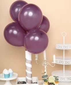 HIER_3220 25 Pack | 12" Matte Pastel Eggplant Helium Or Air Latex Party Balloons