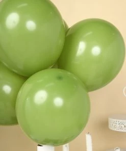 HIER_3220 Tabletop Decor 25 Pack | 12" Matte Pastel Moss Green Helium/Air Latex Party Balloons