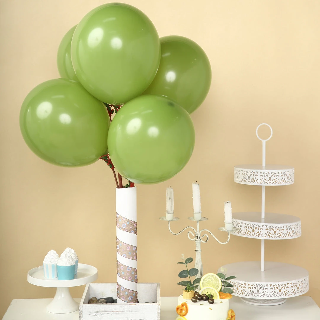 HIER_3220 Tabletop Decor 25 Pack | 12" Matte Pastel Moss Green Helium/Air Latex Party Balloons 1 HIER_3220 Tabletop Decor 25 Pack | 12" Matte Pastel Moss Green Helium/Air Latex Party Balloons