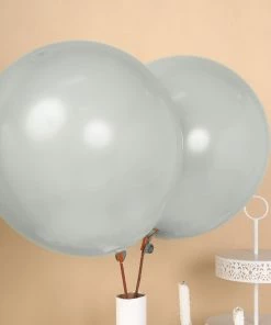 HIER_3220 10 Pack | 18" Matte Pastel Silver Helium Or Air Latex Party Balloons