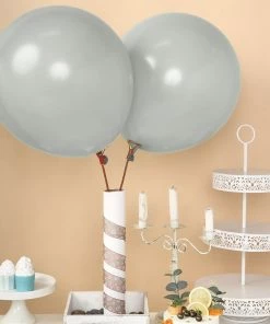 HIER_3220 10 Pack | 18" Matte Pastel Silver Helium Or Air Latex Party Balloons