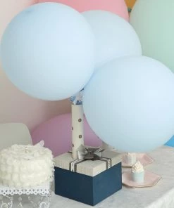 HIER_3220 10 Pack | 18" Matte Pastel Ice Blue Helium Or Air Latex Party Balloons Big Event Backdrops & Décor