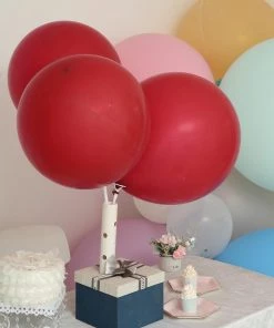 HIER_3220 10 Pack | 18" Matte Pastel Burgundy Helium Or Air Latex Party Balloons Big Event Backdrops & Décor