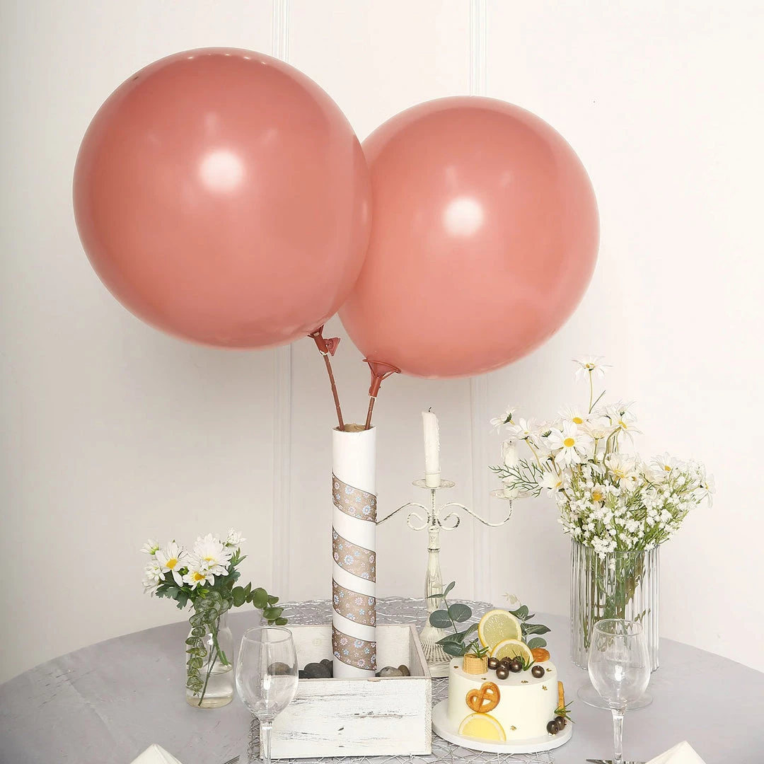 HIER_3220 10 Pack | 18" Matte Pastel Dusty Rose Helium/Air Latex Party Balloons Tabletop Decor 6 HIER_3220 10 Pack | 18" Matte Pastel Dusty Rose Helium/Air Latex Party Balloons Tabletop Decor